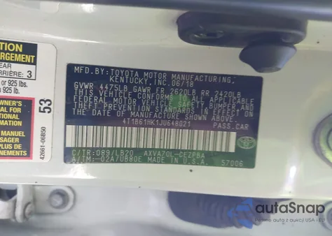 2018 Toyota Camry Xse z USA, uszkodzony, nr VIN 4T1B61HK1JU648021